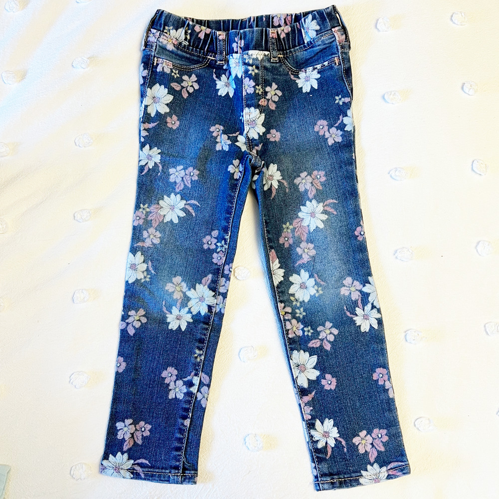 Gap Toddler Jegging Jeans with Light Pink Floral Print, 5